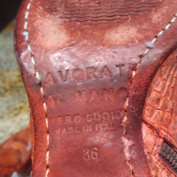 Fauzian Jeunesse Python Boots Red Snake Leather Womens size US 6 EU 36 $960 - Picture 12 of 14